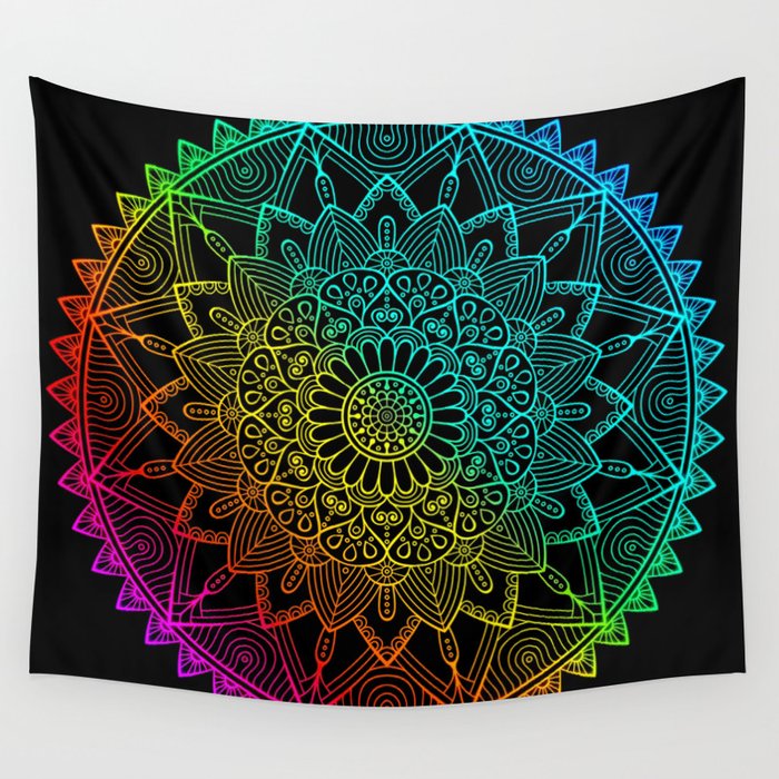 Rainbow mandala best sale tapestry