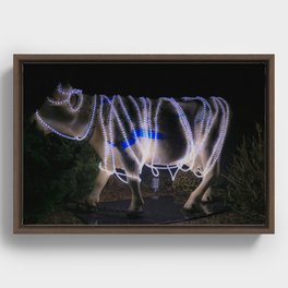 Light Up Cow Framed Canvas