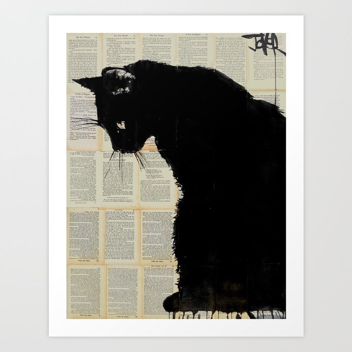 cat black Art Print