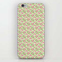 Cherry Blossom green pattern - floral print iPhone Skin