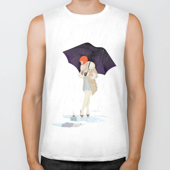 RAINY DAY FLOWER Biker Tank