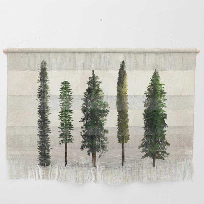 Ecru Forest Pines Wall Hanging