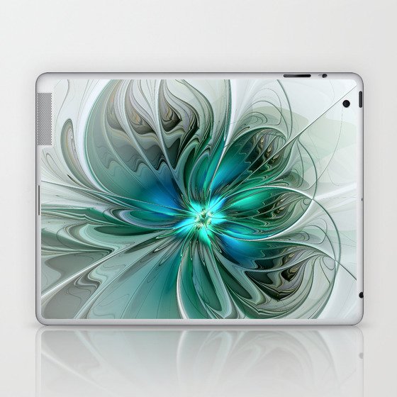 Abstract With Blue, Fractal Art Laptop & iPad Skin