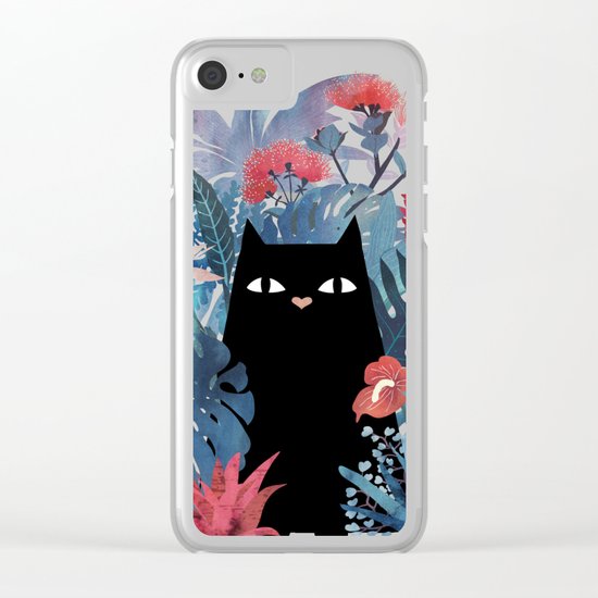 Popoki in Blue Clear iPhone Case