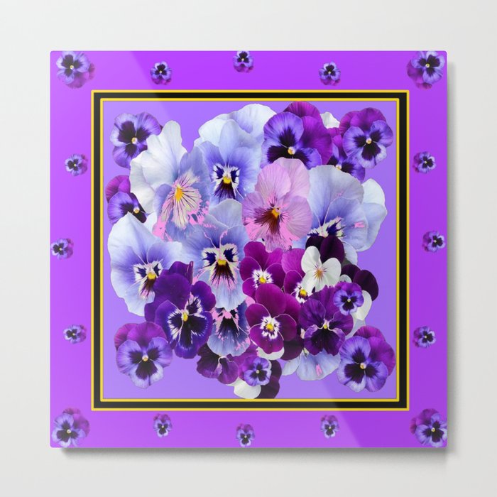 PANTENE PURPLE PANSY GARDEN DECORATIVE ART DESIGN Metal Print by SharlesArt Society6