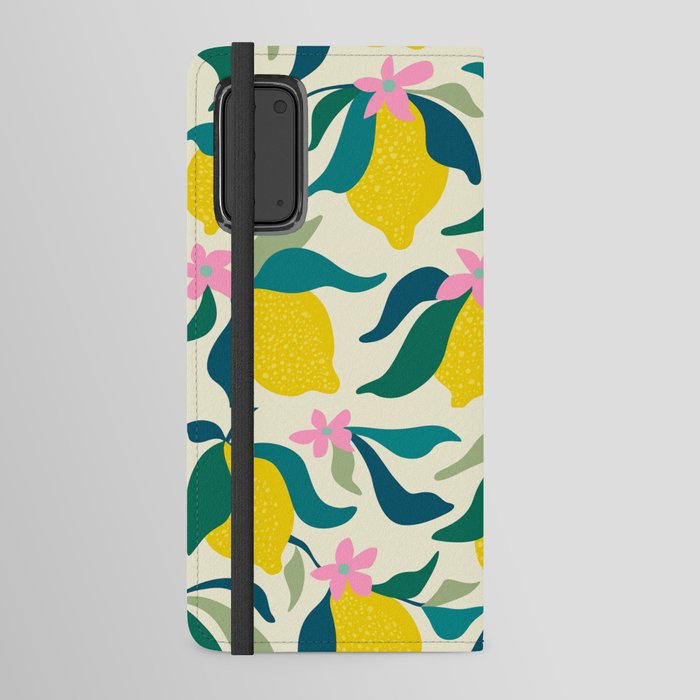 Summer Lemons pattern Android Wallet Case