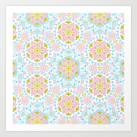 Mandala_ Spring Blue Sky Art Print