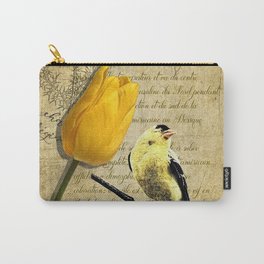 Rustic Goldfinch Tulip Journal type Modern Country Modern Cottage Chic Art A257 Carry-All Pouch