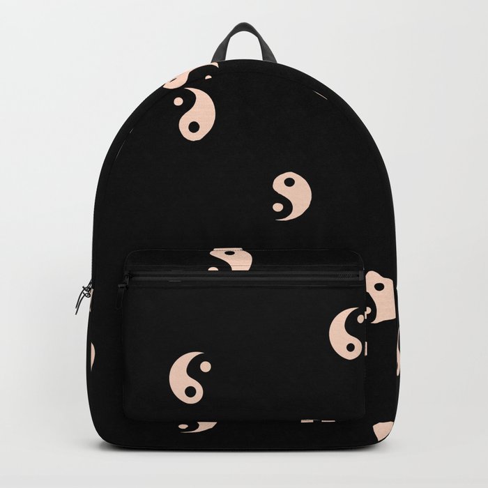 Yin and yang black and white Backpack