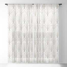 Art Deco Waterfalls // White Sheer Curtain