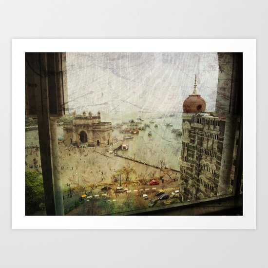Taj Mahal Palace hotel and the Gateway of India monument, Mumbai, India Art Print