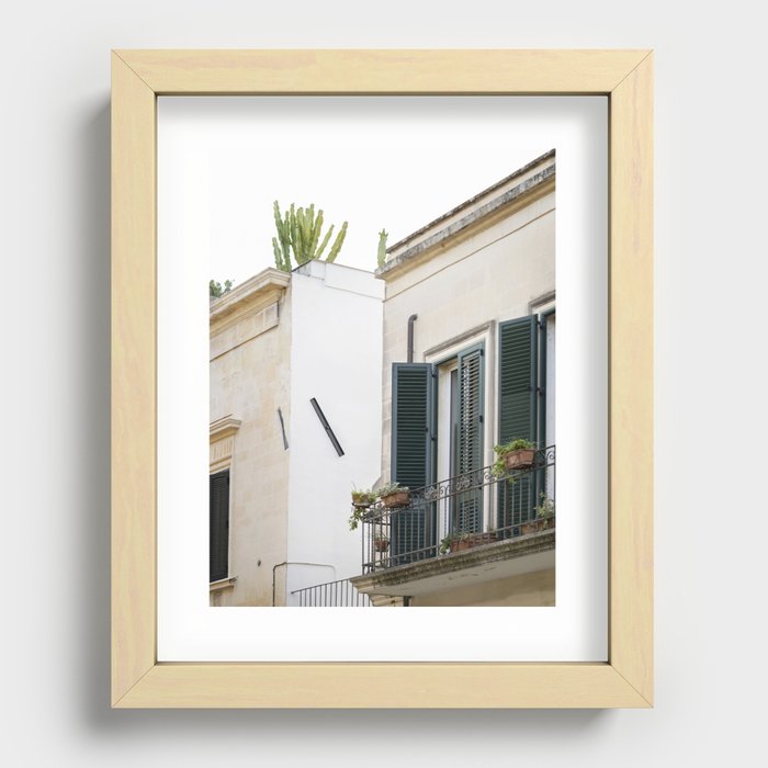 Balcony in Lecce Italy | wanderlust | travel photography Recessed Framed Print