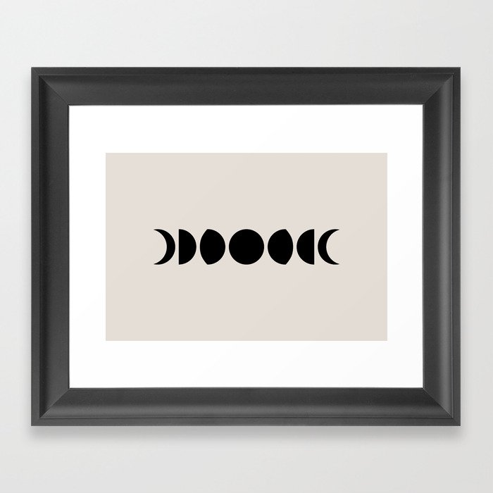 Minimal Moon Phases III Framed Art Print