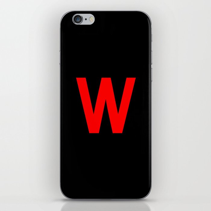 LETTER w (RED-BLACK) iPhone Skin