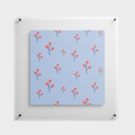 Floral pattern blue Floating Acrylic Print