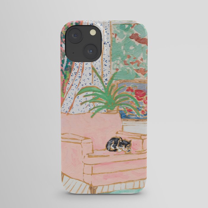 Catnap - Tuxedo Cat Napping in Chair by the Window iPhone Case