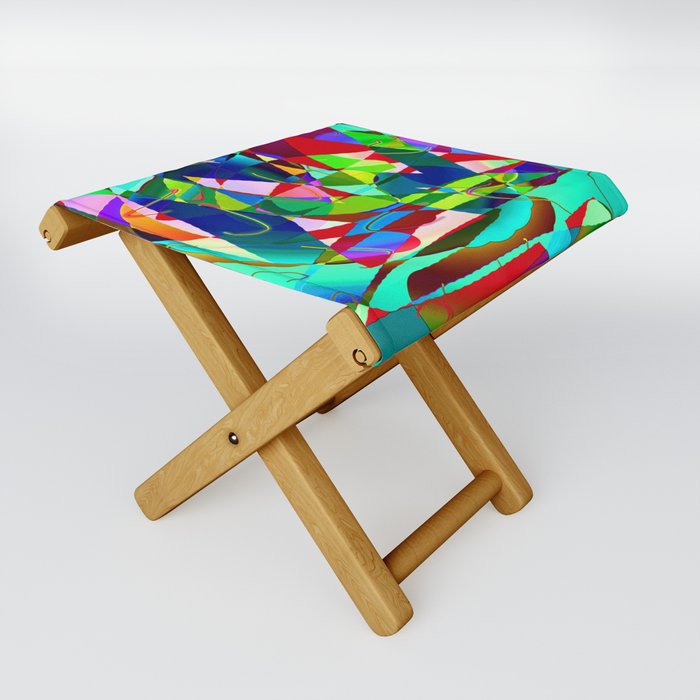 Crowd Scene Folding Stool