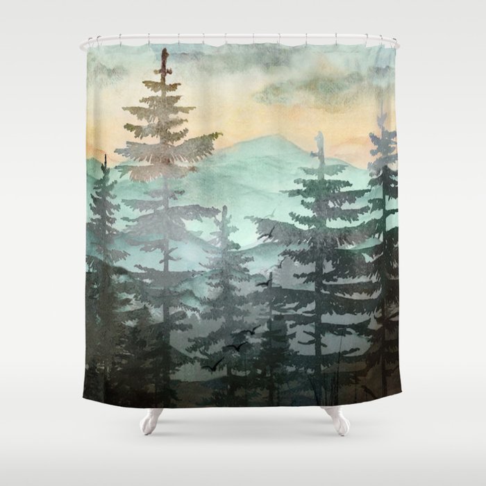 Pine Trees Shower Curtain By Nadja1 Society6