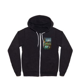To Cover the Earth with a New Dew, Northern Lights fantastical landscape painting by Robert Matta Zip Hoodie