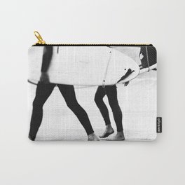 Catch a Wave Print - abstract black white surf board photography - Cool Surfers Print - Beach Decor Carry-All Pouch