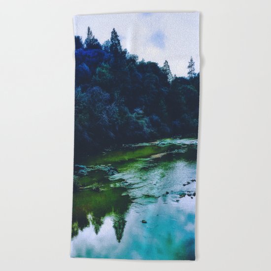 Blue Trees Beach Towel