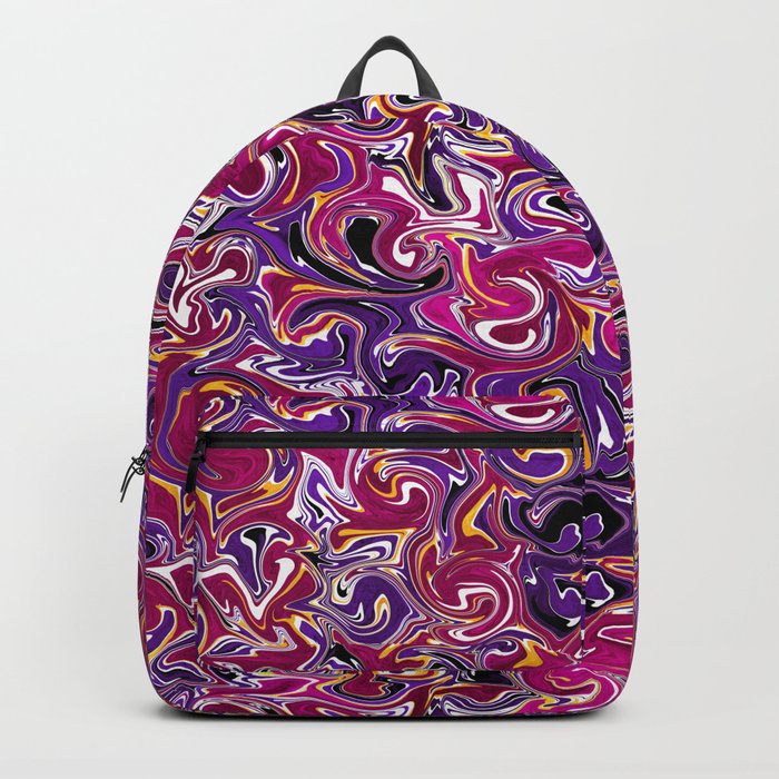 Purple and pink swirl abstract, Colorful liquify art Backpack