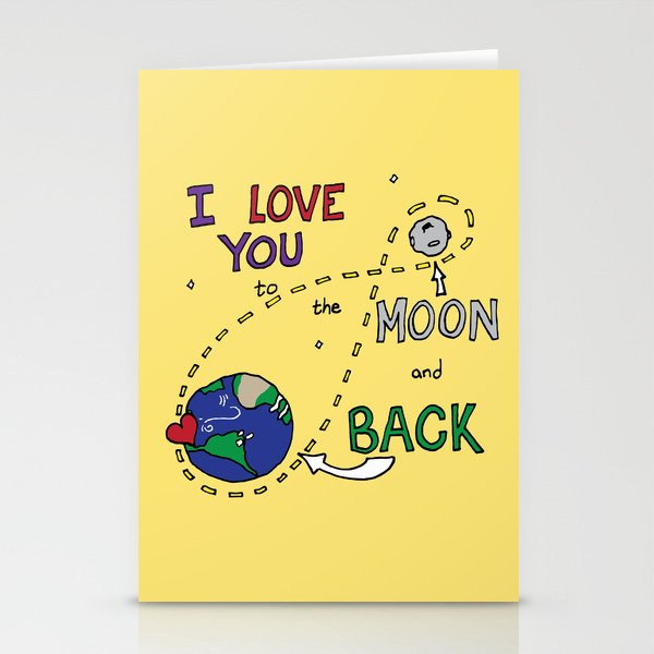 I love you to the moon and back Stationery Cards