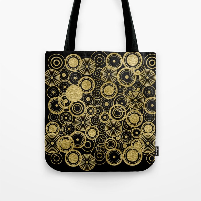 Circles Galore in Gold Tote Bag