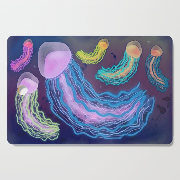 Rainbow Jellyfish Cutting Board