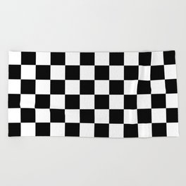 Checkered (Black & White Pattern) Beach Towel