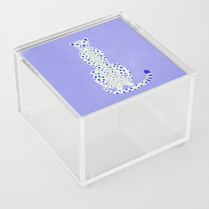 Periwinkle Cheetah Acrylic Box