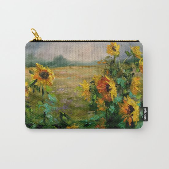 Sunflowers in a field Carry-All Pouch