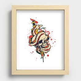Skull and Snake Flash Art Recessed Framed Print