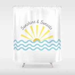 Lake Living, sunshine and sunsets Shower Curtain