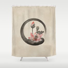 Enso Zen Circle and Lotus Shower Curtain