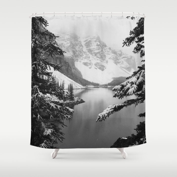 The View (Black and White) Shower Curtain