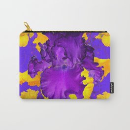 Decorative Modern Purple Iris Color Golden Pattern  Art #2 Carry-All Pouch