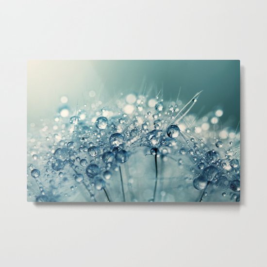 Creamy Blue Sparkles Metal Print