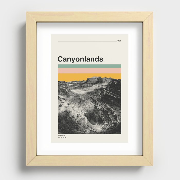 US National Park Retro Poster Canyonlands Utah Recessed Framed Print