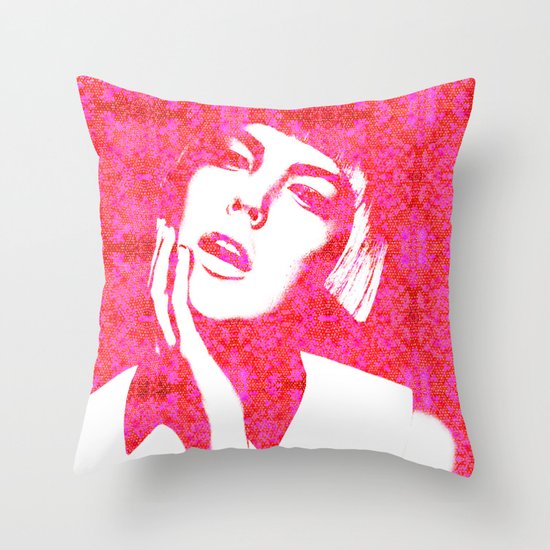 Hot Pink, Agyness Deyn, Fashion Throw Pillow