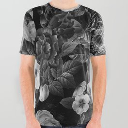 Black and White Garden All Over Graphic Tee