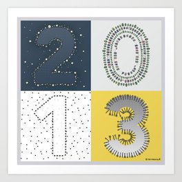 Two Thousand and Thirteen Art Print | Vector, Typography, Graphic Design, Illustration 