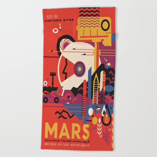 Mars Tour : Space Galaxy Beach Towel