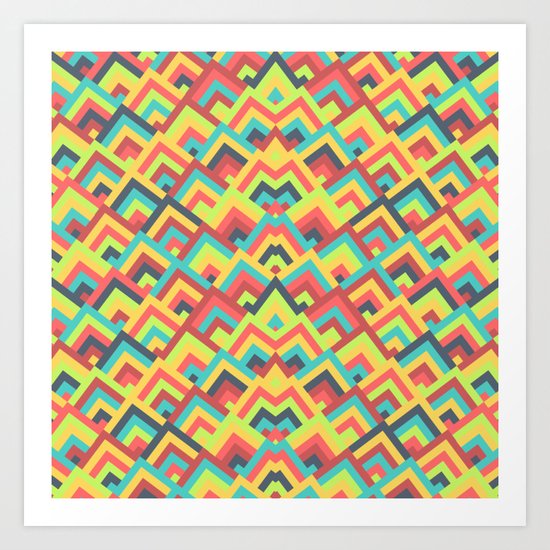 Chevron Colorful Pattern Art Print