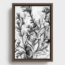 Charcoal Flowers 03 Framed Canvas