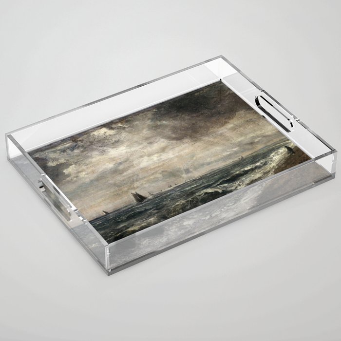 Stormy sea by John Constable Acrylic Tray