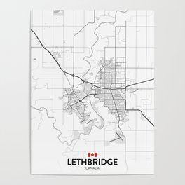 Lethbridge, Canada - Light City Map Poster