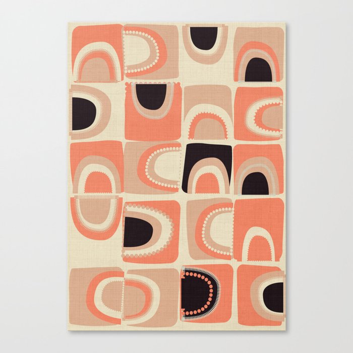 arcs abstract retro checker Canvas Print