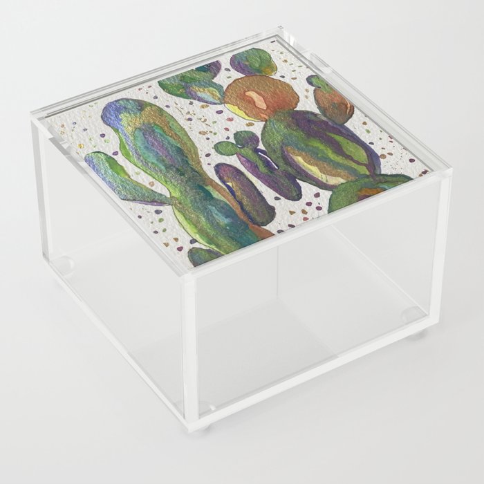 Colorful Cactus Acrylic Box