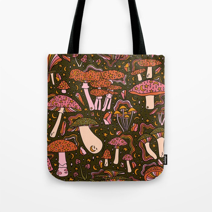 Magic Mushroom Print Tote Bag